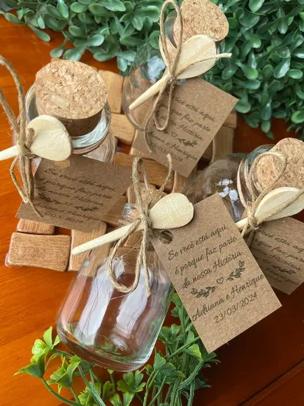 Potinho de Vidro para Mel - Lembrancinha para Casamento