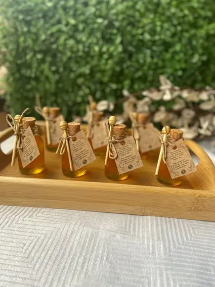 Potinhos de Vidro com Rolha e Pega Mel
