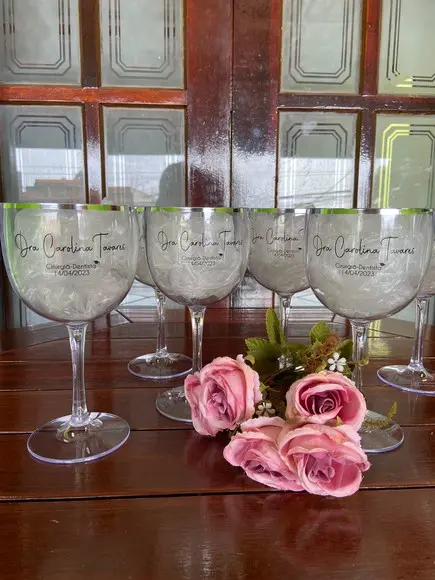 Taça Gin com Borda Metalizada - Taça Gin Formatura