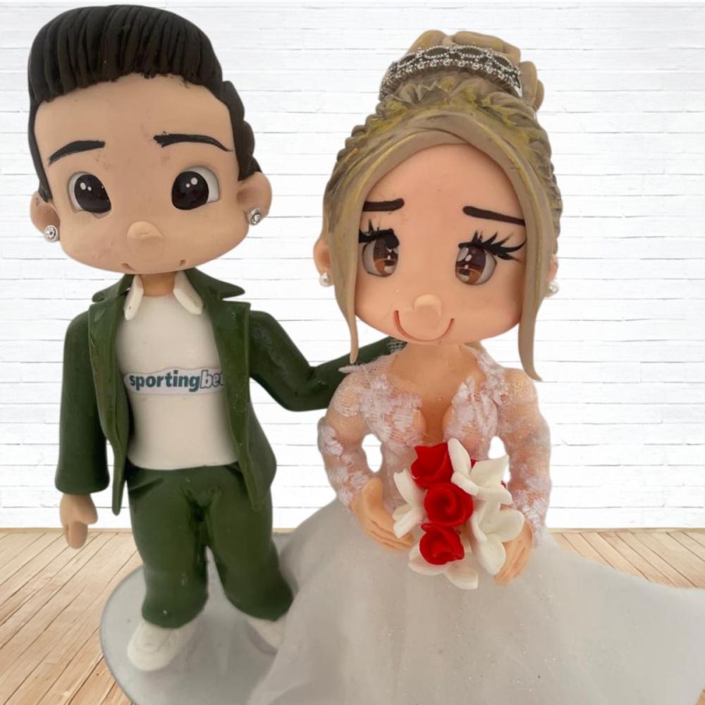 Topo de Bolo Casamento Personalizado em Biscuit, Estilo Fofinho!
