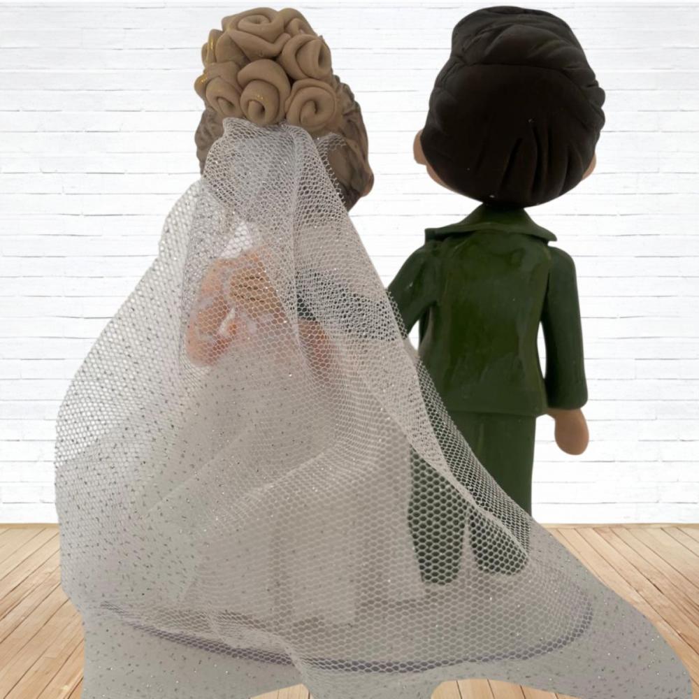 Topo de Bolo Casamento Personalizado em Biscuit, Estilo Fofinho!