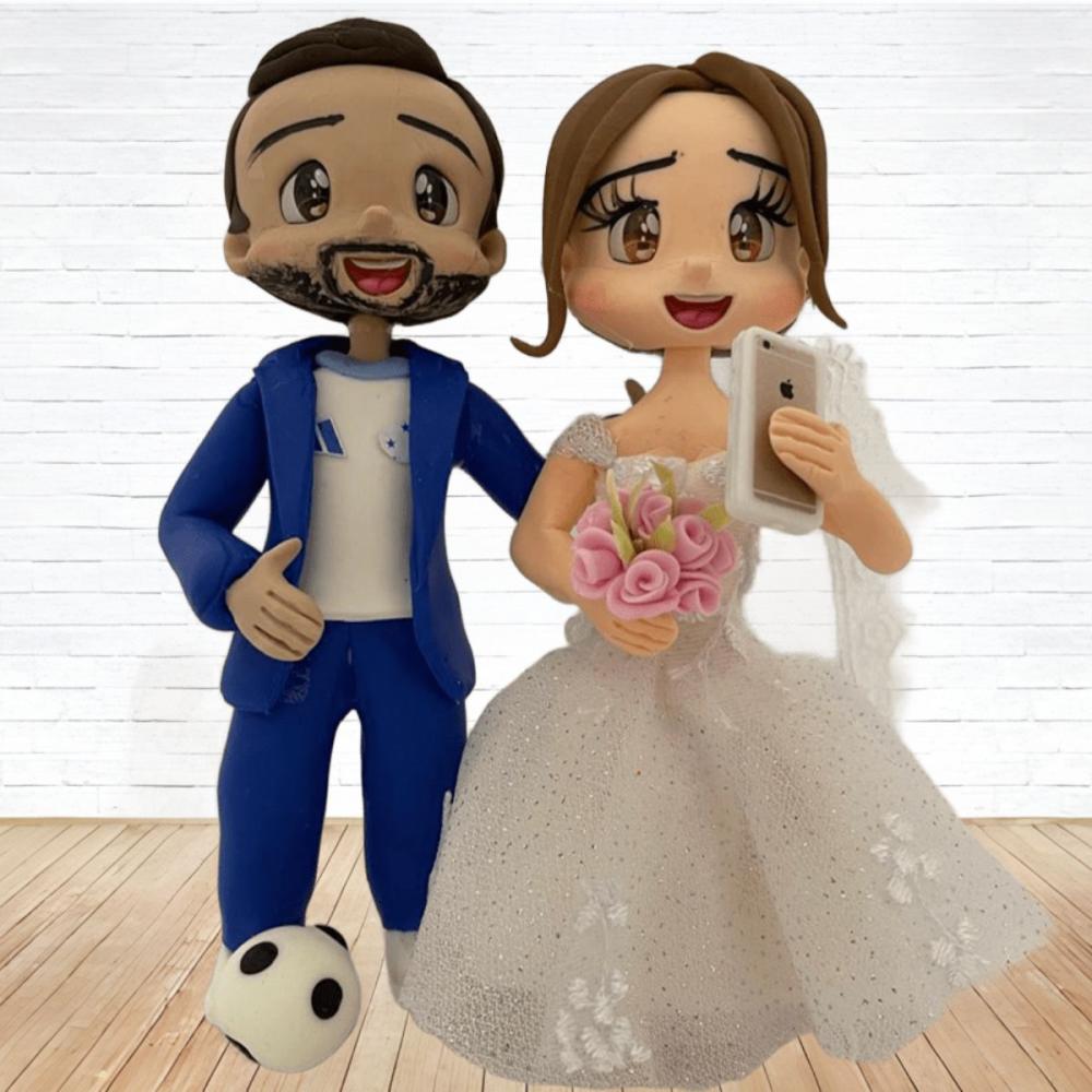 Topo de Bolo Casamento Personalizado em Biscuit, Estilo Fofinho!