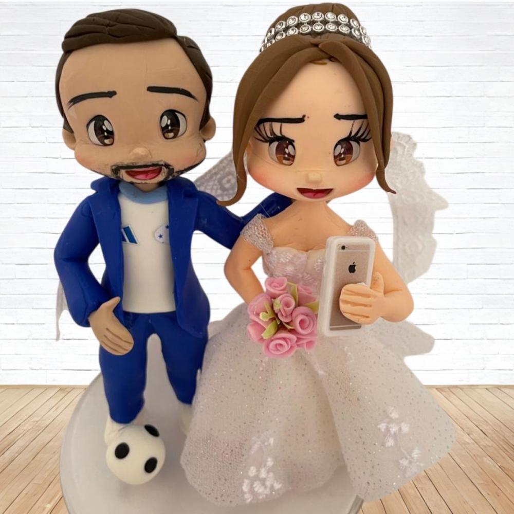 Topo de Bolo Casamento Personalizado em Biscuit, Estilo Fofinho!