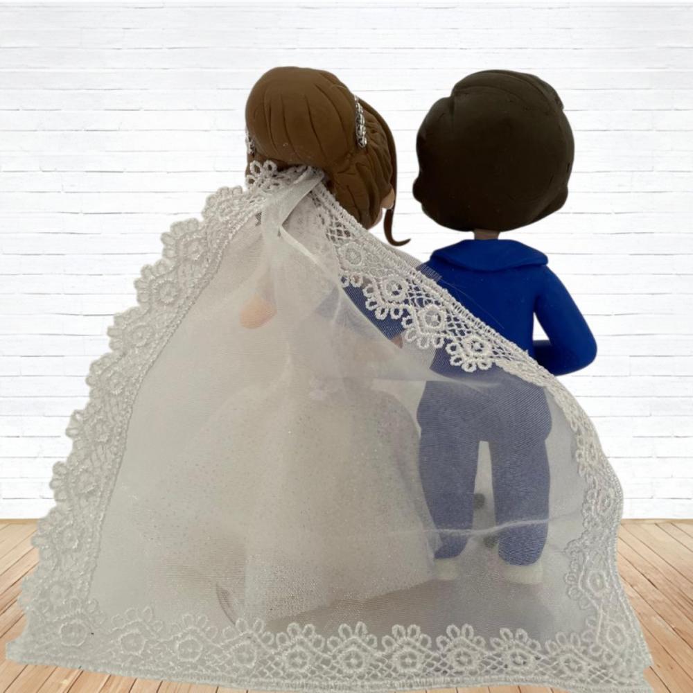 Topo de Bolo Casamento Personalizado em Biscuit, Estilo Fofinho!