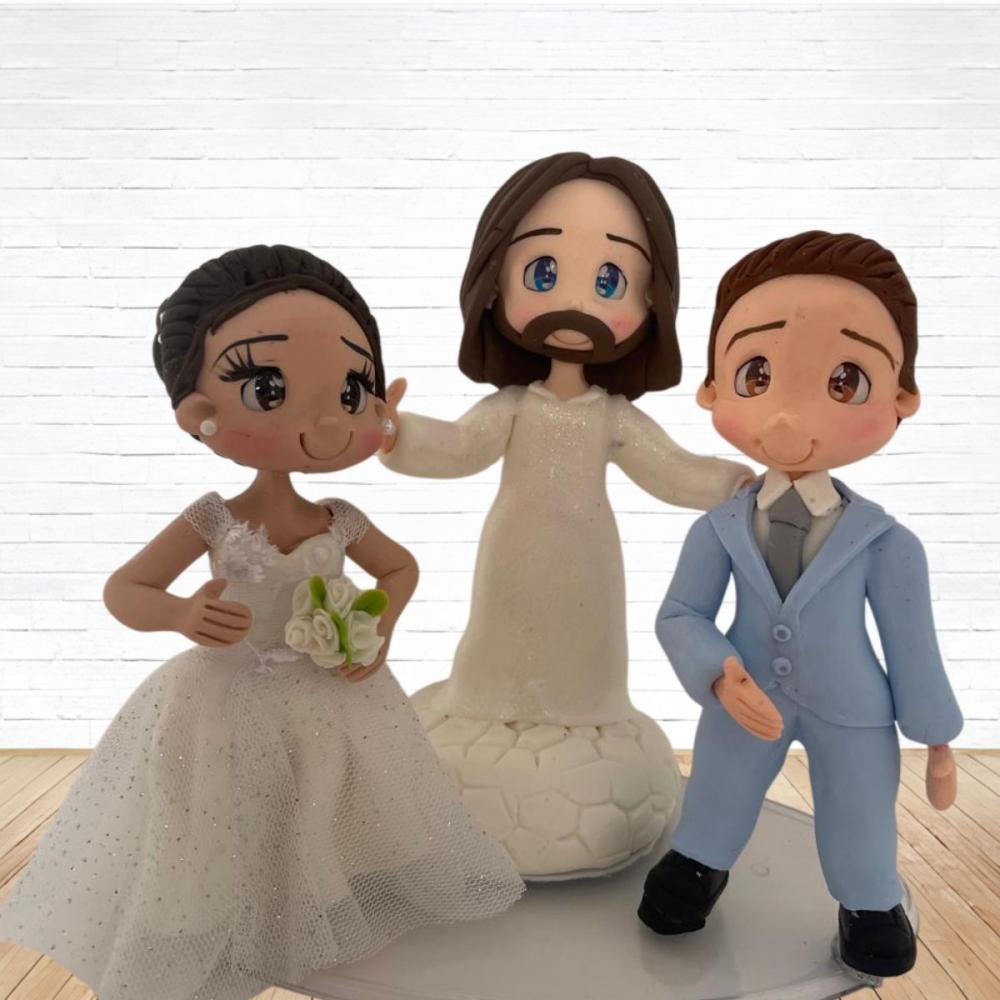 Topo de Bolo Casamento Personalizado em Biscuit, Estilo Fofinho!