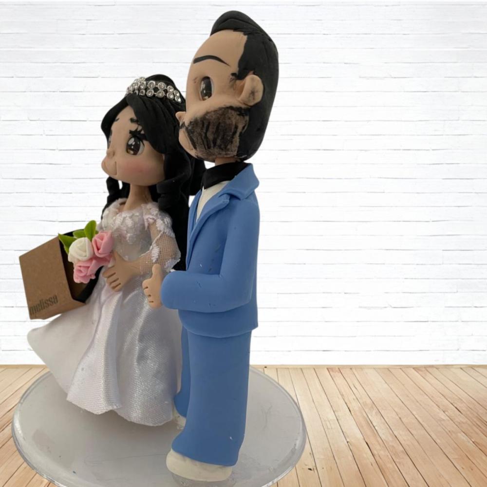 Topo de Bolo Casamento Personalizado em Biscuit, Estilo Fofinho!