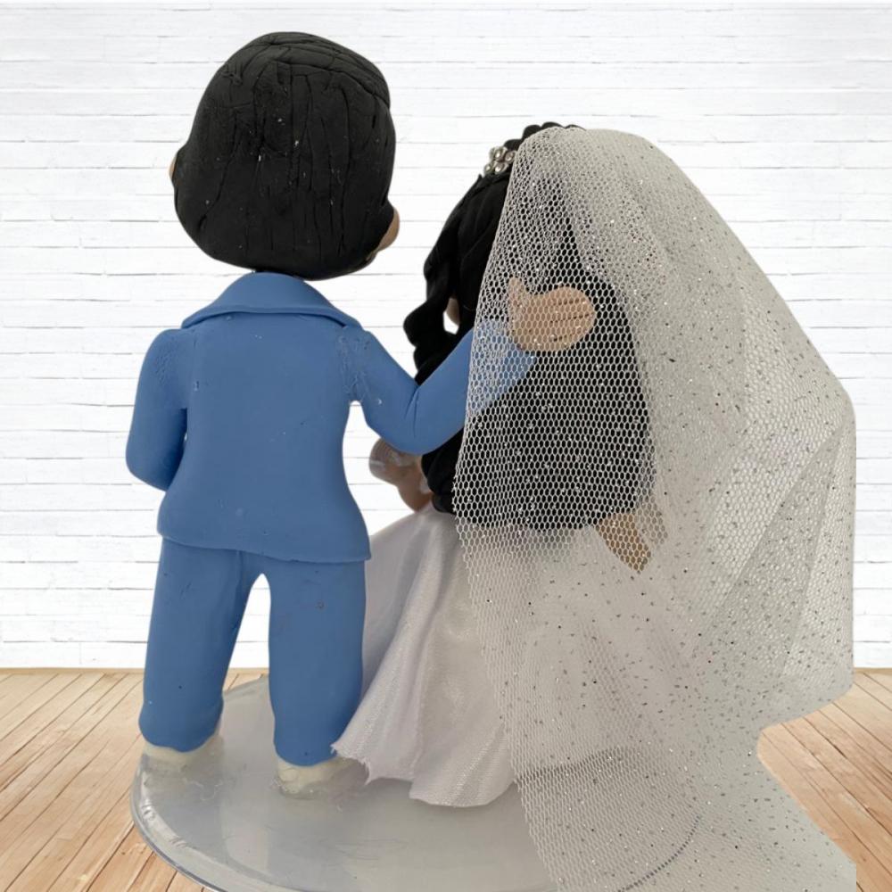 Topo de Bolo Casamento Personalizado em Biscuit, Estilo Fofinho!