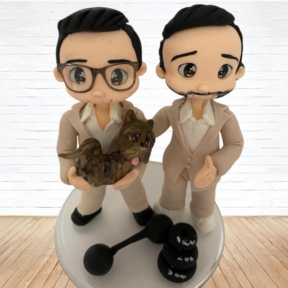 Topo de Bolo Casamento Personalizado em Biscuit, Estilo Fofinho!