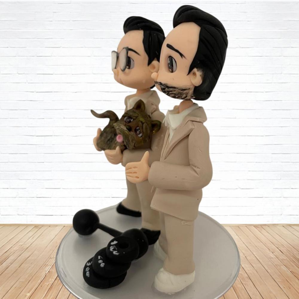 Topo de Bolo Casamento Personalizado em Biscuit, Estilo Fofinho!
