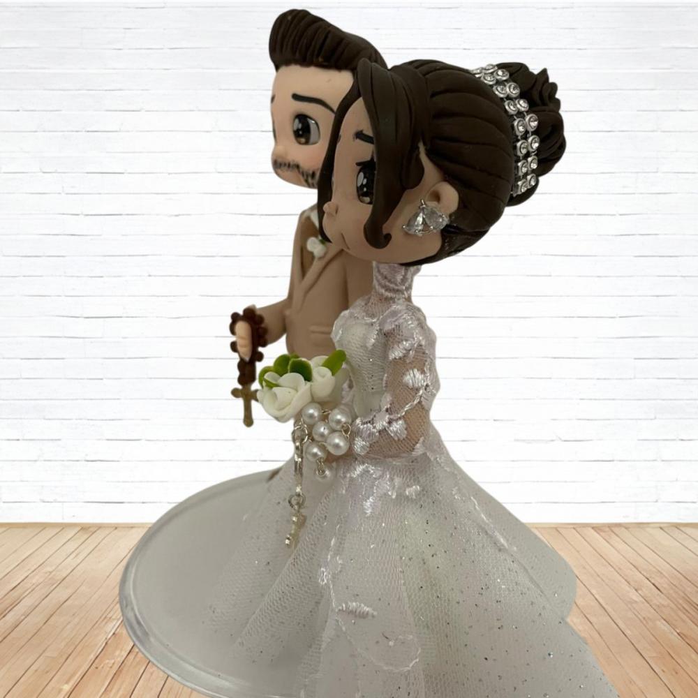 Topo de Bolo Casamento Personalizado em Biscuit, Estilo Fofinho!