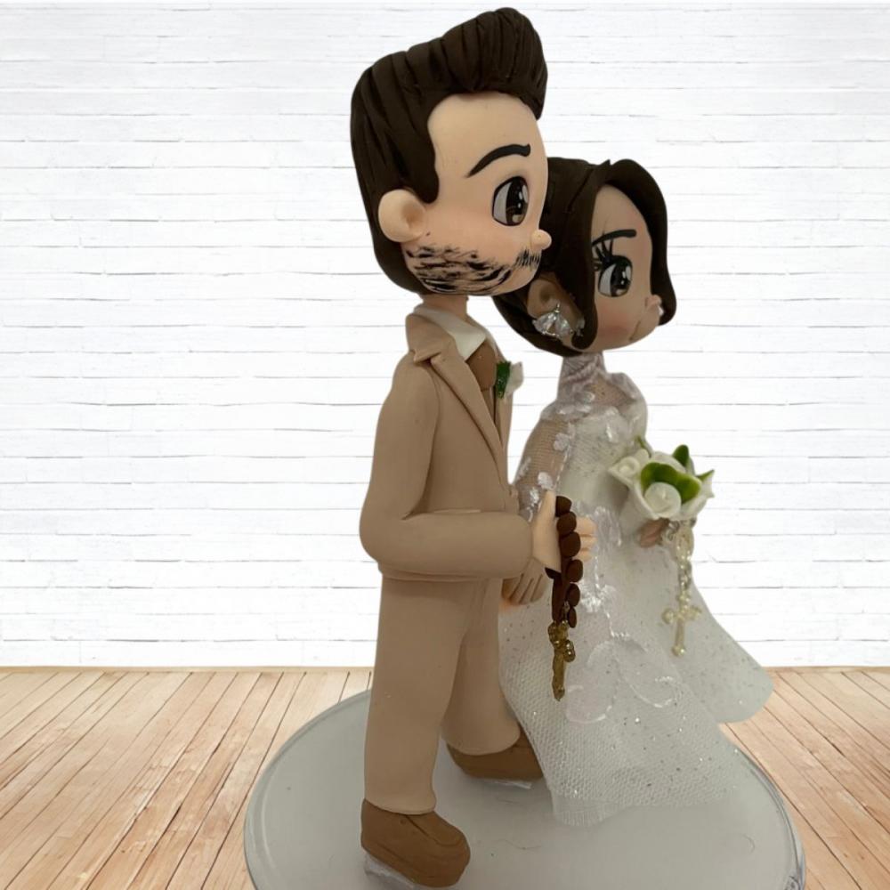 Topo de Bolo Casamento Personalizado em Biscuit, Estilo Fofinho!
