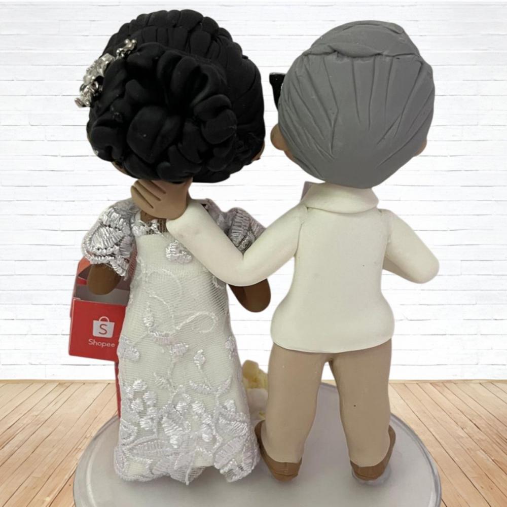 Topo de Bolo Casamento Personalizado em Biscuit, Estilo Fofinho!