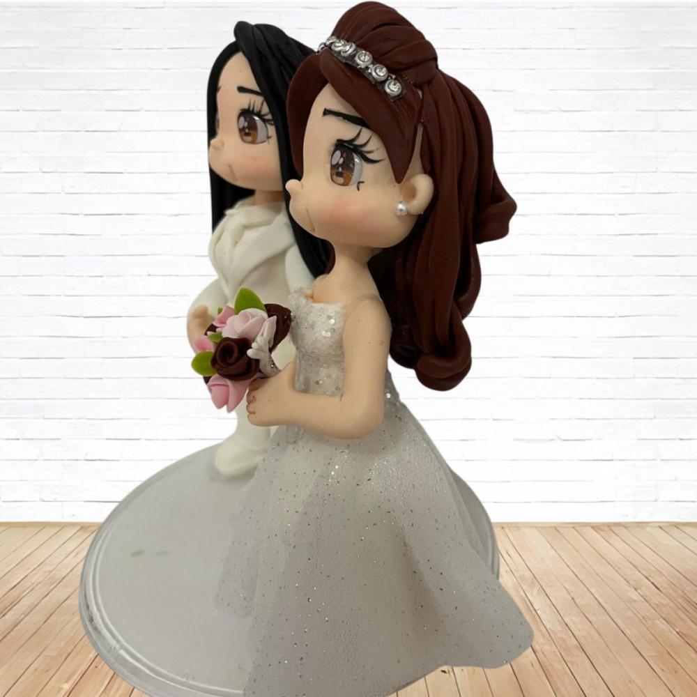 Topo de Bolo Casamento Personalizado em Biscuit, Estilo Fofinho!
