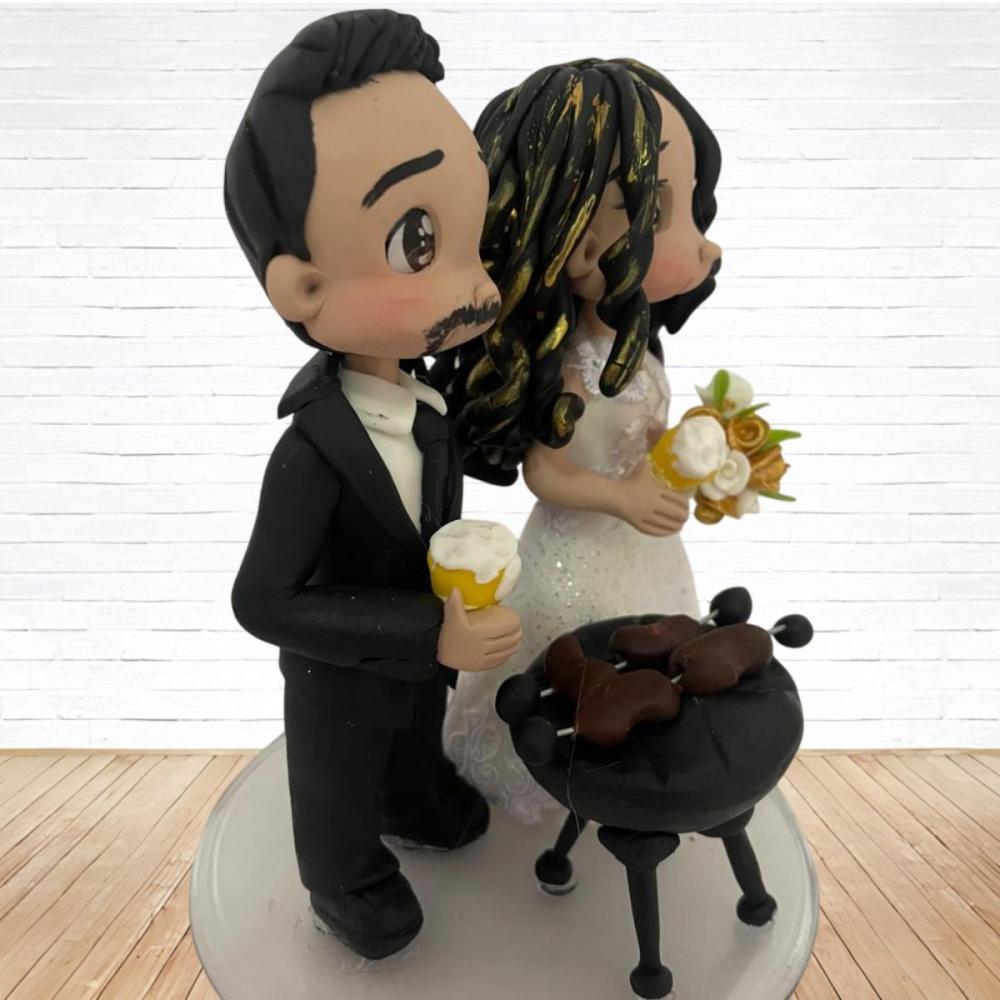 Topo de Bolo Casamento Personalizado em Biscuit, Estilo Fofinho!