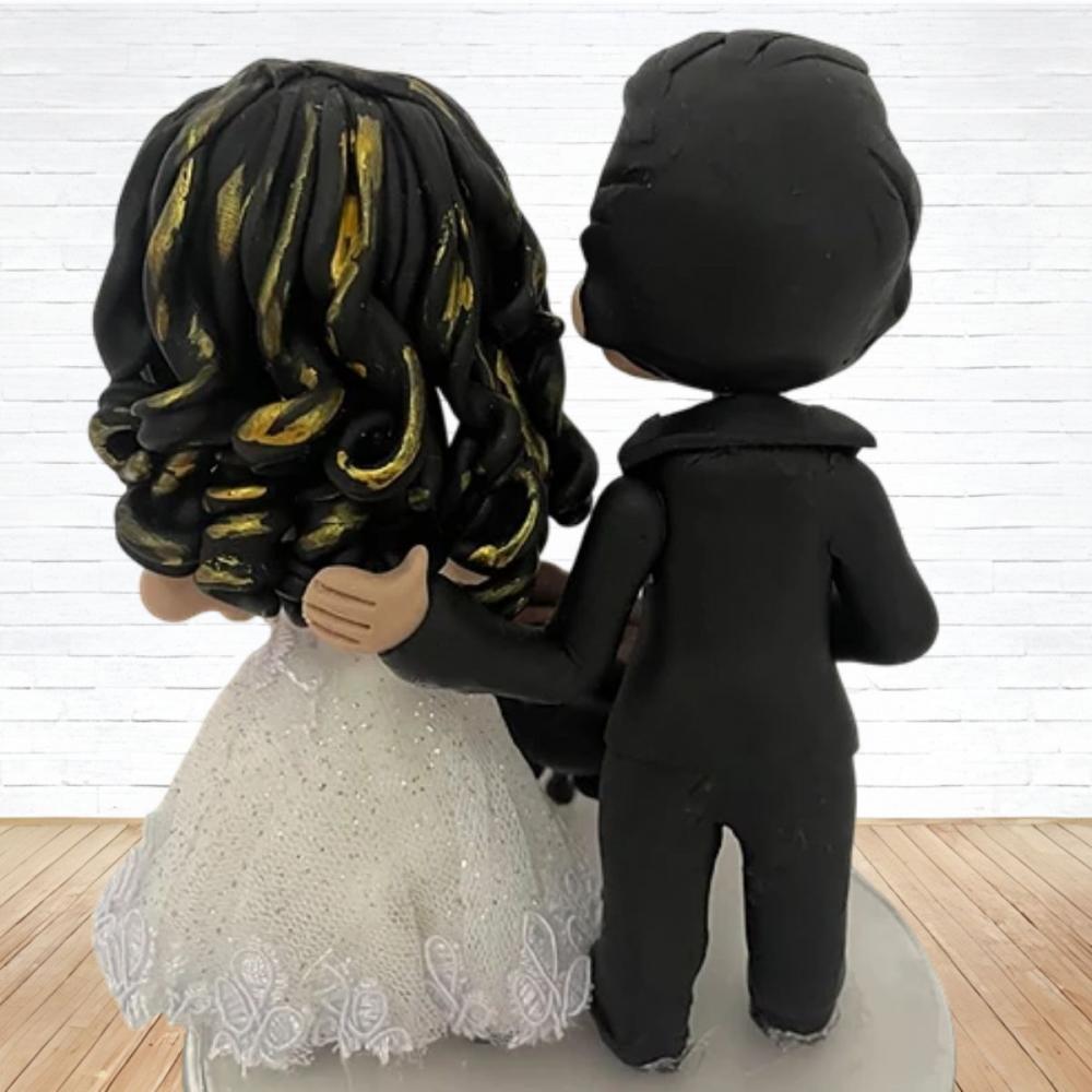Topo de Bolo Casamento Personalizado em Biscuit, Estilo Fofinho!
