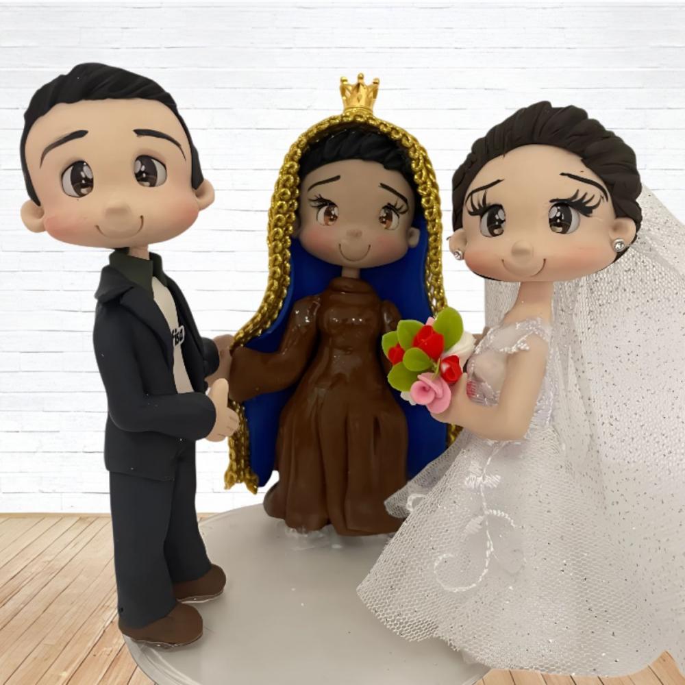 Topo de Bolo Casamento Personalizado em Biscuit, Estilo Fofinho!