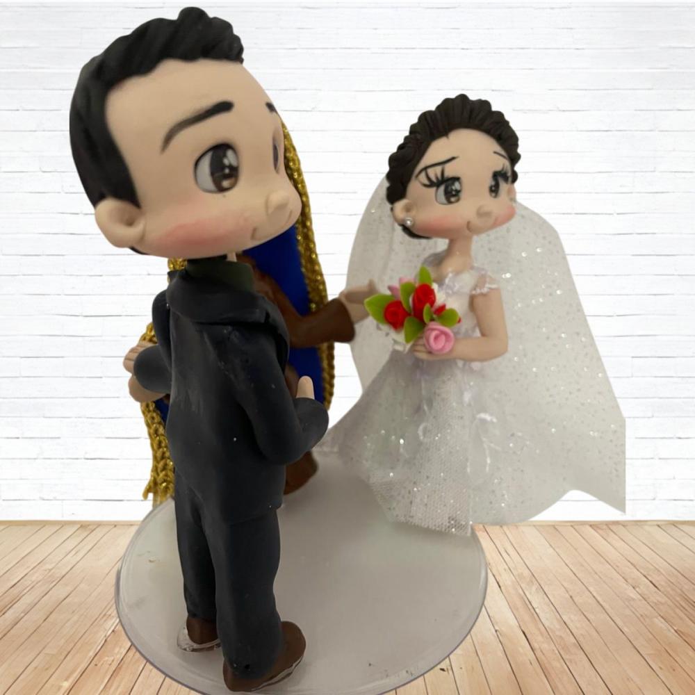 Topo de Bolo Casamento Personalizado em Biscuit, Estilo Fofinho!