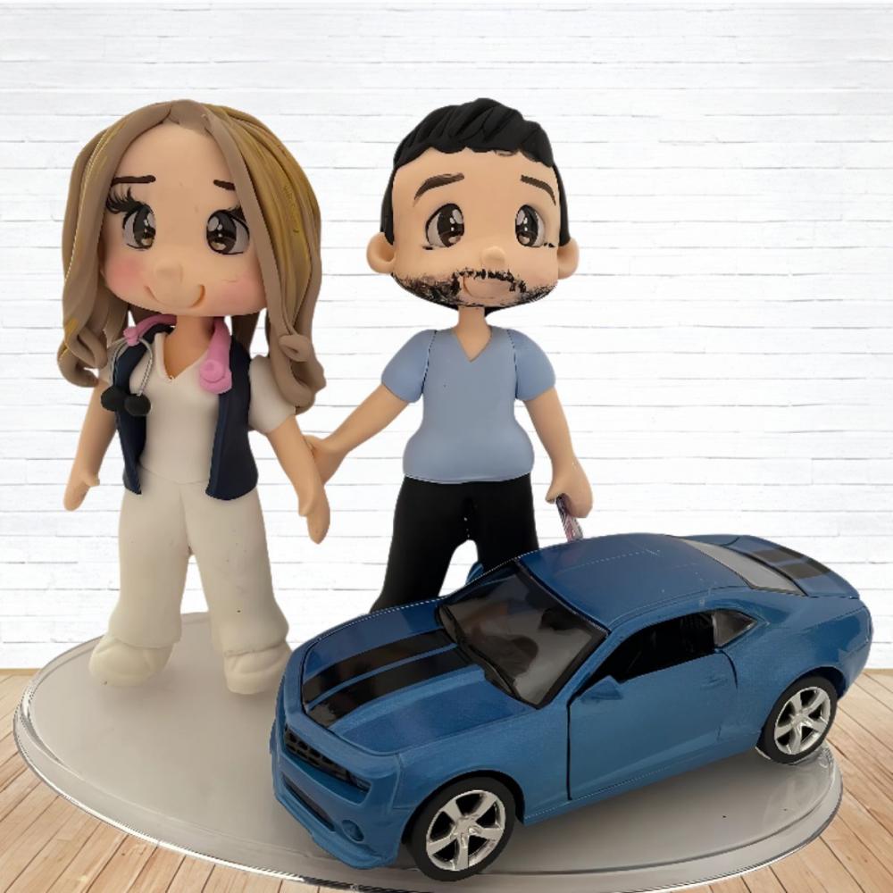 Topo de Bolo Casamento Personalizado em Biscuit, Estilo Fofinho!
