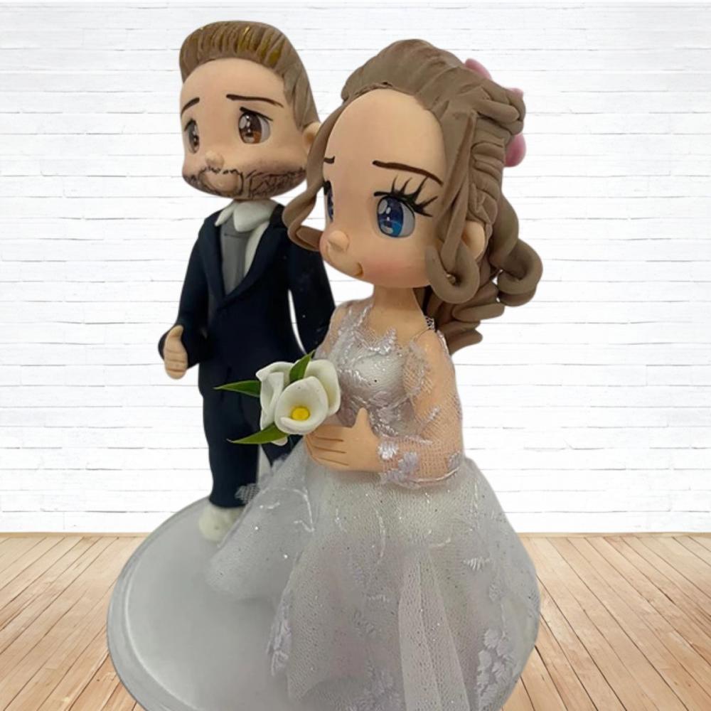 Topo de Bolo Casamento Personalizado em Biscuit, Estilo Fofinho!