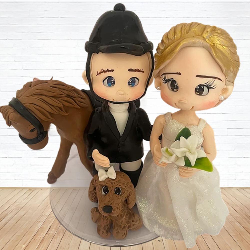 Topo de Bolo Casamento Personalizado em Biscuit, Estilo Fofinho!