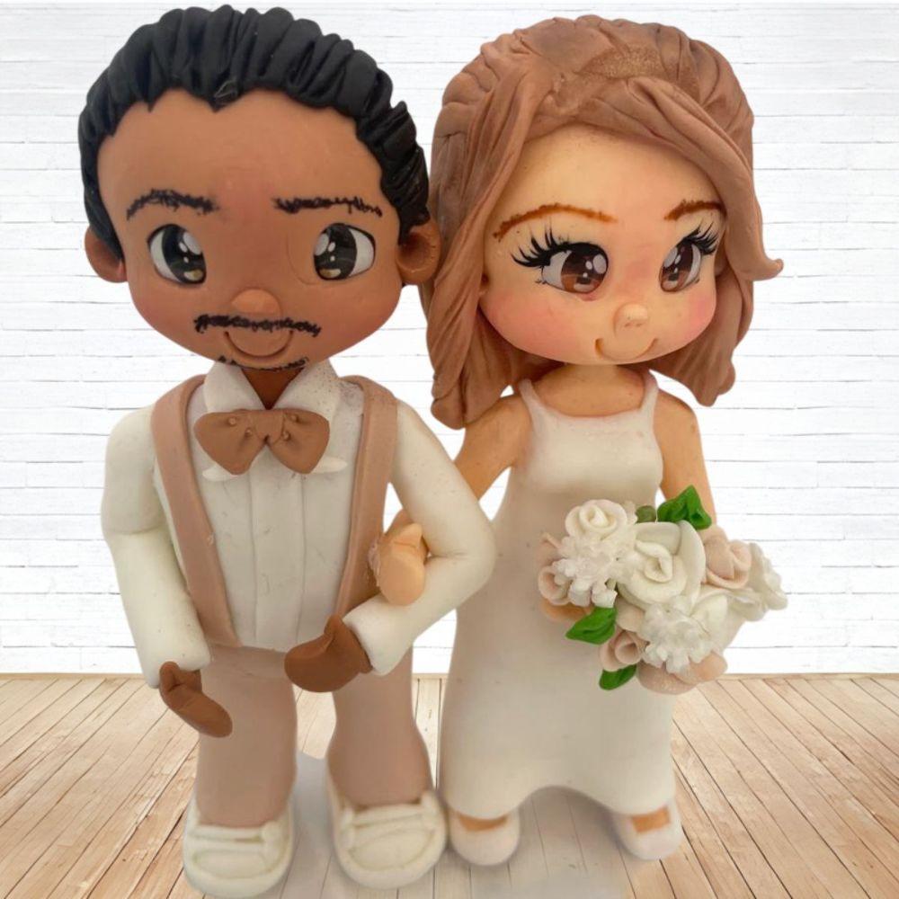 Topo de Bolo Casamento Personalizado em Biscuit, Estilo Fofinho!