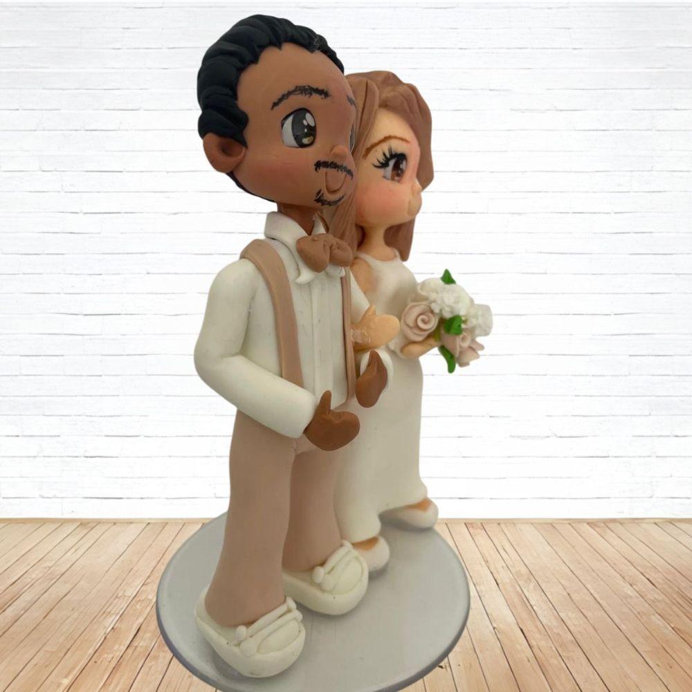 Topo de Bolo Casamento Personalizado em Biscuit, Estilo Fofinho!