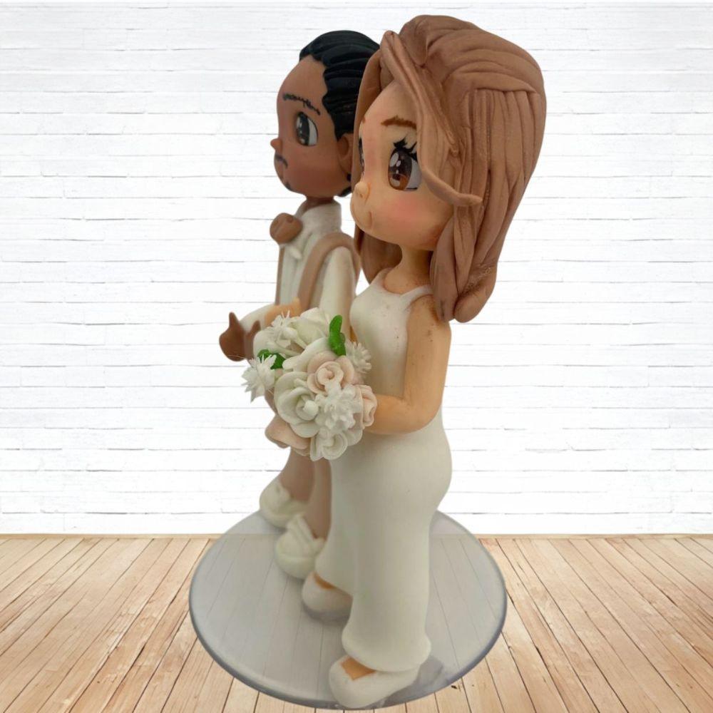 Topo de Bolo Casamento Personalizado em Biscuit, Estilo Fofinho!