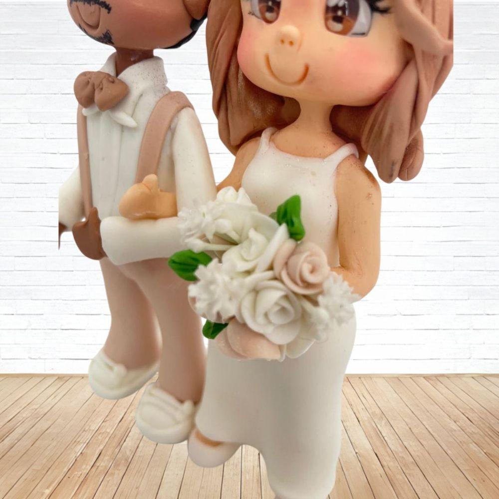 Topo de Bolo Casamento Personalizado em Biscuit, Estilo Fofinho!