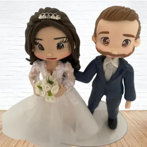 Topo de Bolo Casamento Personalizado em Biscuit, Estilo Fofinho!
