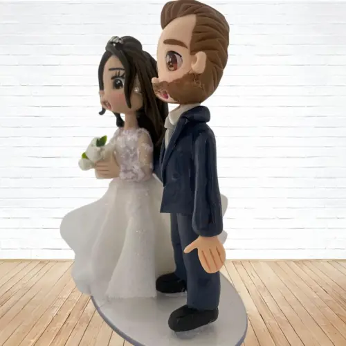 Topo de Bolo Casamento Personalizado em Biscuit, Estilo Fofinho!