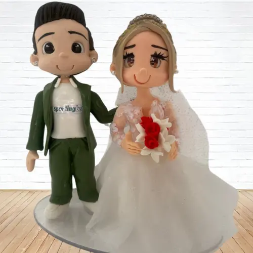 Topo de Bolo Casamento Personalizado em Biscuit, Estilo Fofinho!
