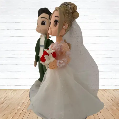 Topo de Bolo Casamento Personalizado em Biscuit, Estilo Fofinho!