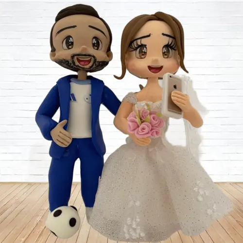 Topo de Bolo Casamento Personalizado em Biscuit, Estilo Fofinho!