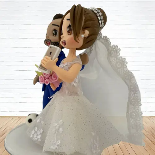 Topo de Bolo Casamento Personalizado em Biscuit, Estilo Fofinho!