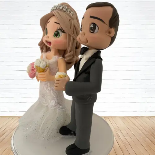 Topo de Bolo Casamento Personalizado em Biscuit, Estilo Fofinho!