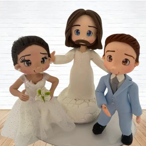 Topo de Bolo Casamento Personalizado em Biscuit, Estilo Fofinho!