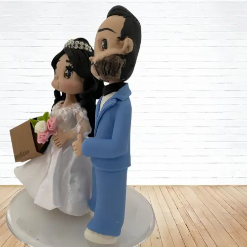 Topo de Bolo Casamento Personalizado em Biscuit, Estilo Fofinho!