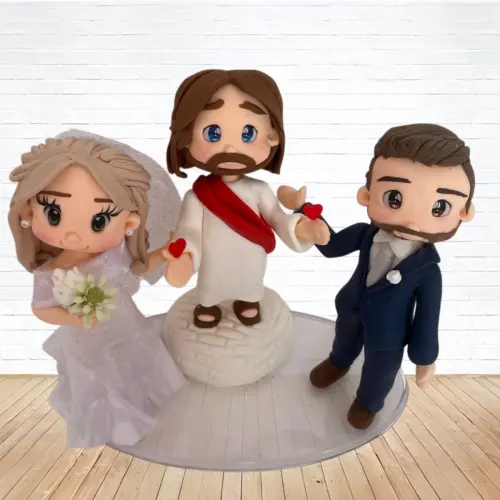 Topo de Bolo Casamento Personalizado em Biscuit, Estilo Fofinho!