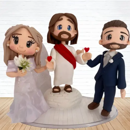 Topo de Bolo Casamento Personalizado em Biscuit, Estilo Fofinho!