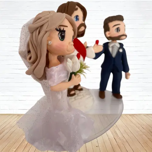 Topo de Bolo Casamento Personalizado em Biscuit, Estilo Fofinho!