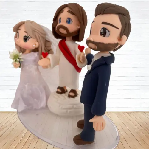 Topo de Bolo Casamento Personalizado em Biscuit, Estilo Fofinho!
