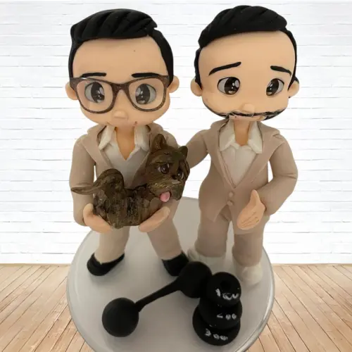 Topo de Bolo Casamento Personalizado em Biscuit, Estilo Fofinho!