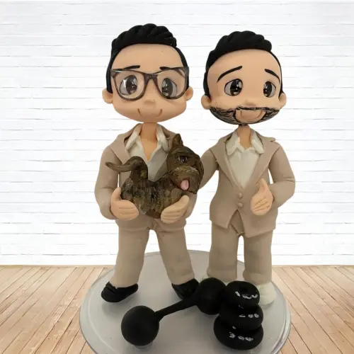 Topo de Bolo Casamento Personalizado em Biscuit, Estilo Fofinho!