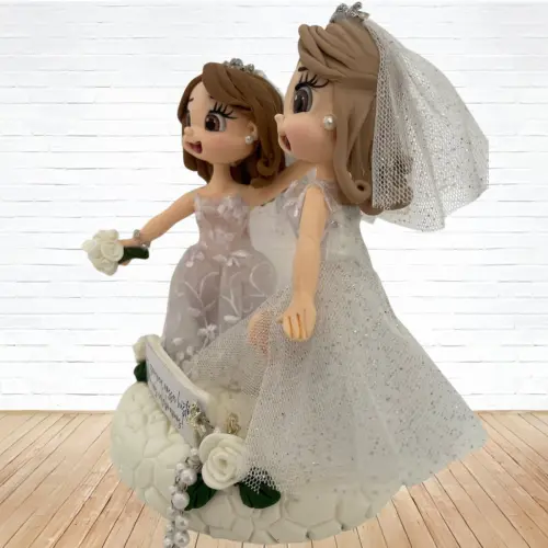 Topo de Bolo Casamento Personalizado em Biscuit, Estilo Fofinho!