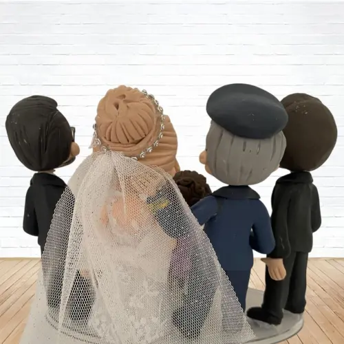 Topo de Bolo Casamento Personalizado em Biscuit Familia, Estilo F