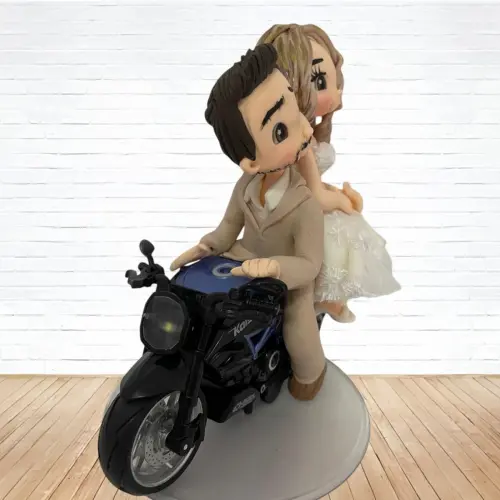 Topo de Bolo Casamento Personalizado em Biscuit Familia, Estilo F