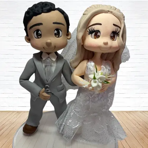 Topo de Bolo Casamento Personalizado em Biscuit, Estilo Fofinho!