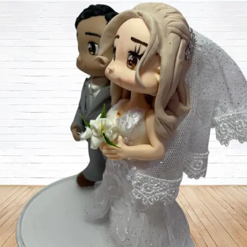 Topo de Bolo Casamento Personalizado em Biscuit, Estilo Fofinho!