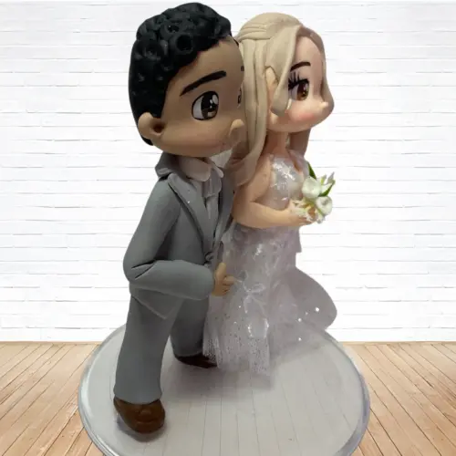 Topo de Bolo Casamento Personalizado em Biscuit, Estilo Fofinho!