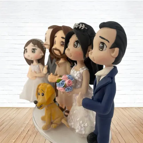 Topo de Bolo Casamento Personalizado em Biscuit, Estilo Fofinho!